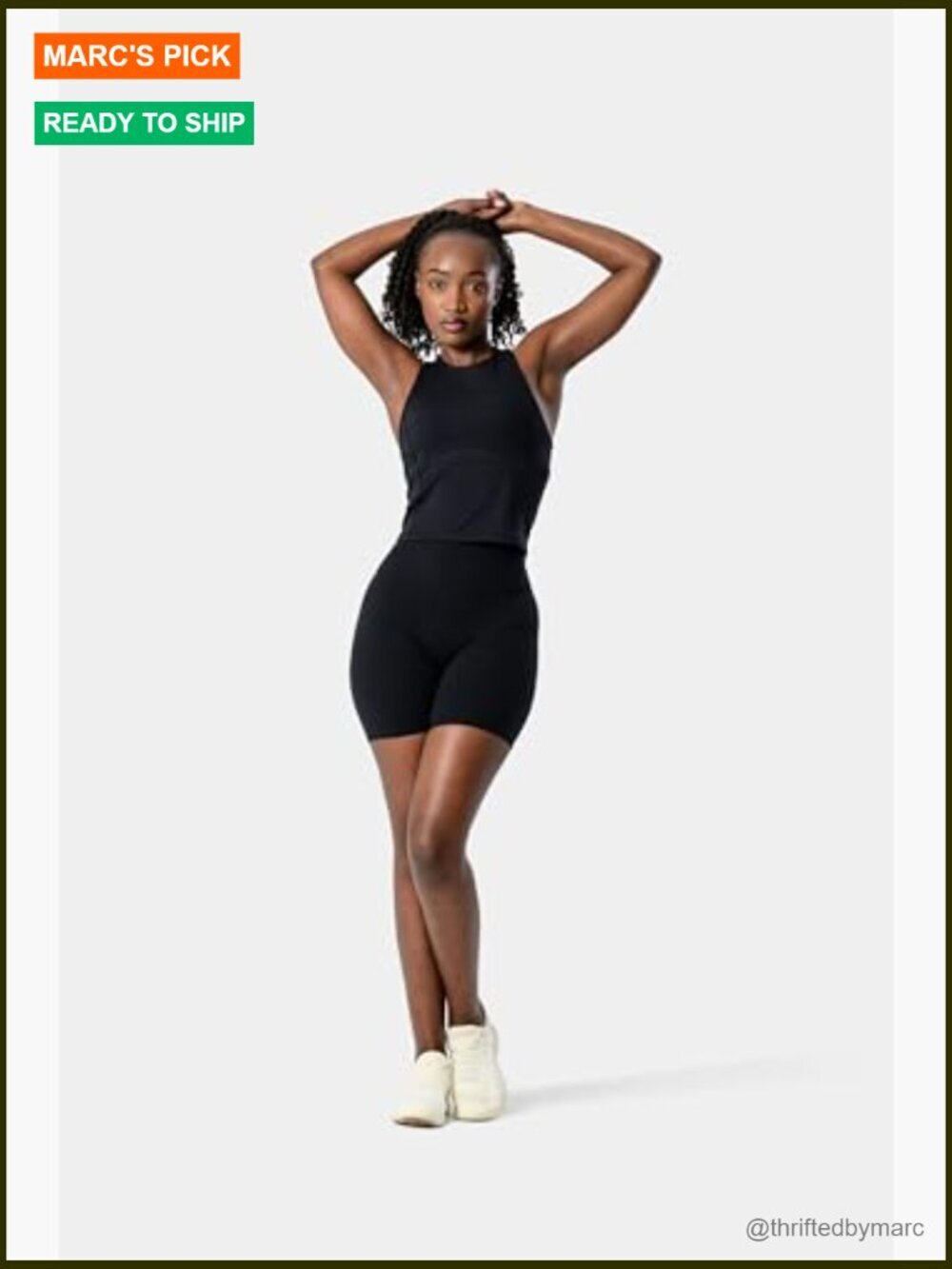 High Waisted 6" Inseam Biker Shorts No Front Seam Squat Proof Thigh Friendly - Picture 5 of 6